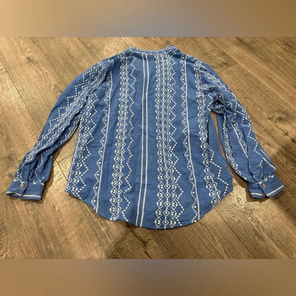 Zara Blue Patterned Blouse - Picture 5 of 5